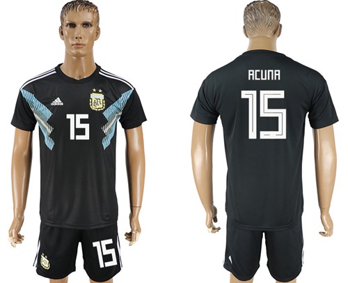 Argentina #15 Acuna Away Soccer Country Jersey